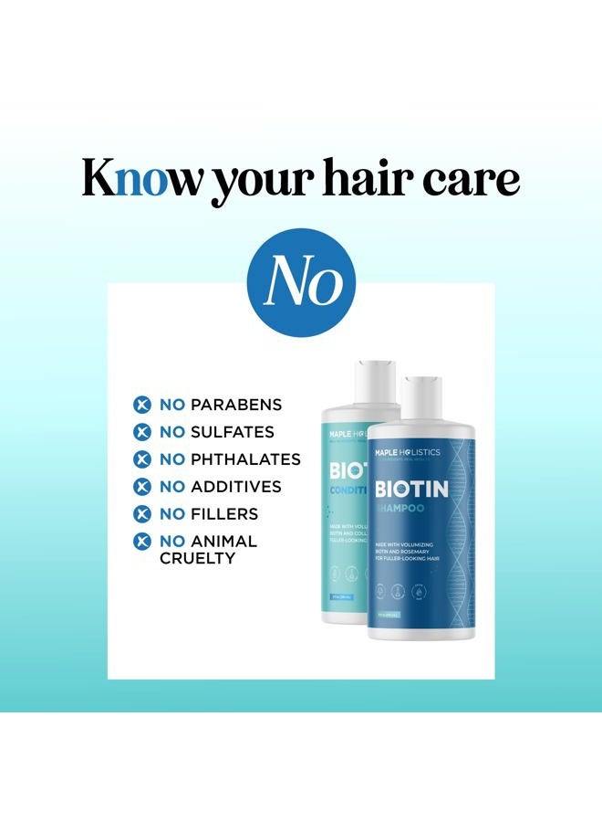 Maple Holistics Volumizing Biotin Shampoo and Conditioner Set - Sulfate Free Shampoo and Conditioner for Dry Damaged Hair Care - Thinning Hair Shampoo and Conditioner with Nourishing Biotin and Rosemary Oil (8oz) - Image 4