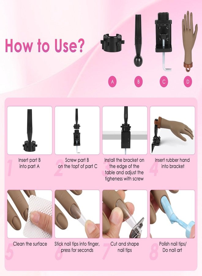 Yokilly Practice Hand for Acrylic Nails, Bendable Soft Nail Practice Hand, Flexible Plastic Nail Hand Practice, Fake Mannequin Training Hand for Nails Practice (with Clamp Holder) / Black - Image 5