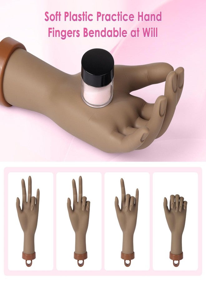Yokilly Practice Hand for Acrylic Nails, Bendable Soft Nail Practice Hand, Flexible Plastic Nail Hand Practice, Fake Mannequin Training Hand for Nails Practice (with Clamp Holder) / Black - Image 3