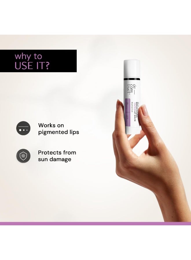 Deconstruct Brightening Tinted with SPF 30 | For Dark, Pigmented, Dry, Flaky Lip | SPF 30 for Sun Damage and Discoloration | Lip Balm for Glossy Buttery Soft Pink Lips | For Women & Men - (4 gm) - Image 4