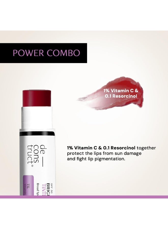 Deconstruct Brightening Tinted with SPF 30 | For Dark, Pigmented, Dry, Flaky Lip | SPF 30 for Sun Damage and Discoloration | Lip Balm for Glossy Buttery Soft Pink Lips | For Women & Men - (4 gm) - Image 5