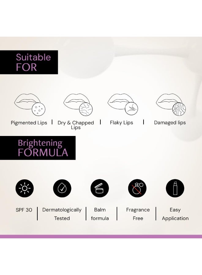 Deconstruct Brightening Tinted with SPF 30 | For Dark, Pigmented, Dry, Flaky Lip | SPF 30 for Sun Damage and Discoloration | Lip Balm for Glossy Buttery Soft Pink Lips | For Women & Men - (4 gm) - Image 2