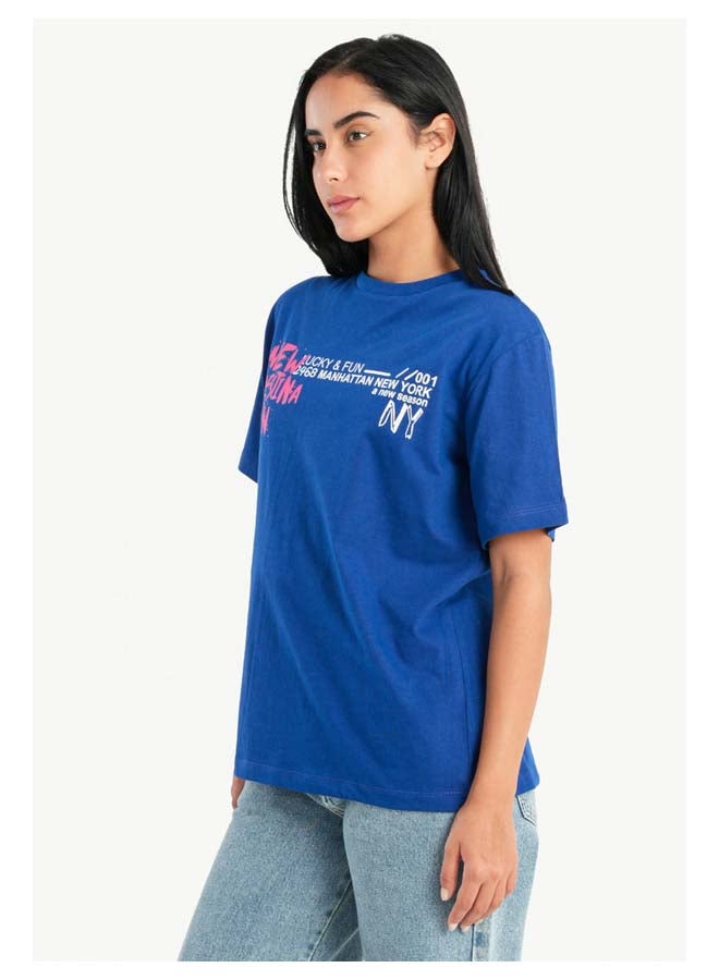 Carina Printed Blue T Shirt - Image 2
