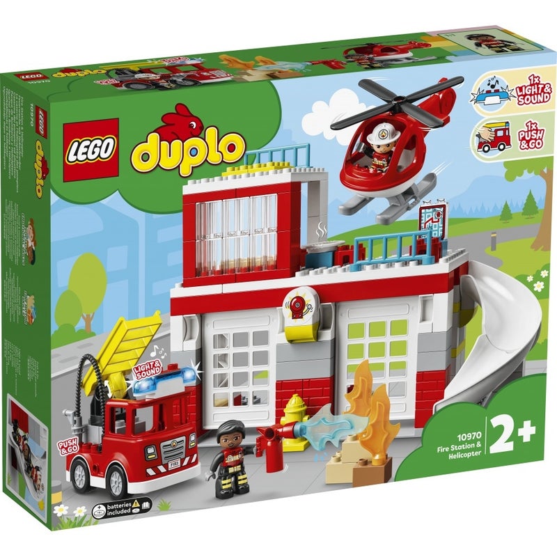 LEGO - Duplo Fire Station & Helicopter 117 Pieces - 10970 - Image 1