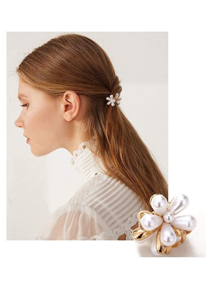 RedChimes Korean Style Large Hair Clutcher hair Claw Clip Hair Accessories Thick Hair Fashion Clips For Women & Girls (Mini Pearl Rhinestone Claw, 15) - Image 3