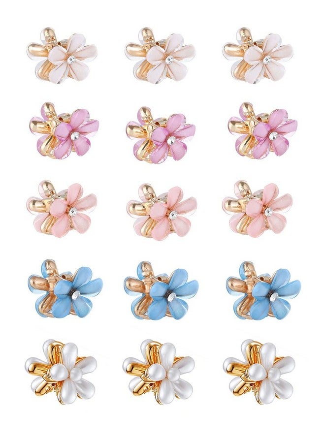 RedChimes Korean Style Large Hair Clutcher hair Claw Clip Hair Accessories Thick Hair Fashion Clips For Women & Girls (Mini Pearl Rhinestone Claw, 15) - Image 1