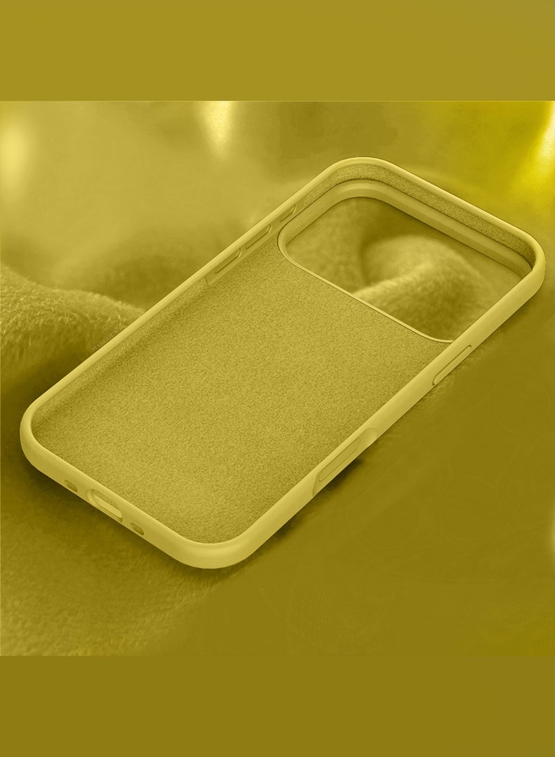 2 Packs Silicone Protective Phone Case for iPhone 17 Pro Max - Soft Anti-Scratch Microfiber Lining Ultra Slim Drop Protection Phone Cover with Privacy Screen Protector - Yellow - Image 5