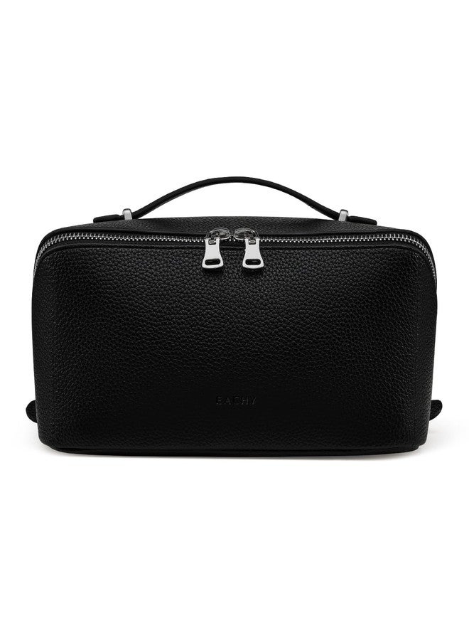 EACHY Makeup Bag,Large Capacity Travel Makeup Bag,Waterproof Portable Open Flat Toiletry Bag Cosmetic Bag with Divider and Handle - Image 1