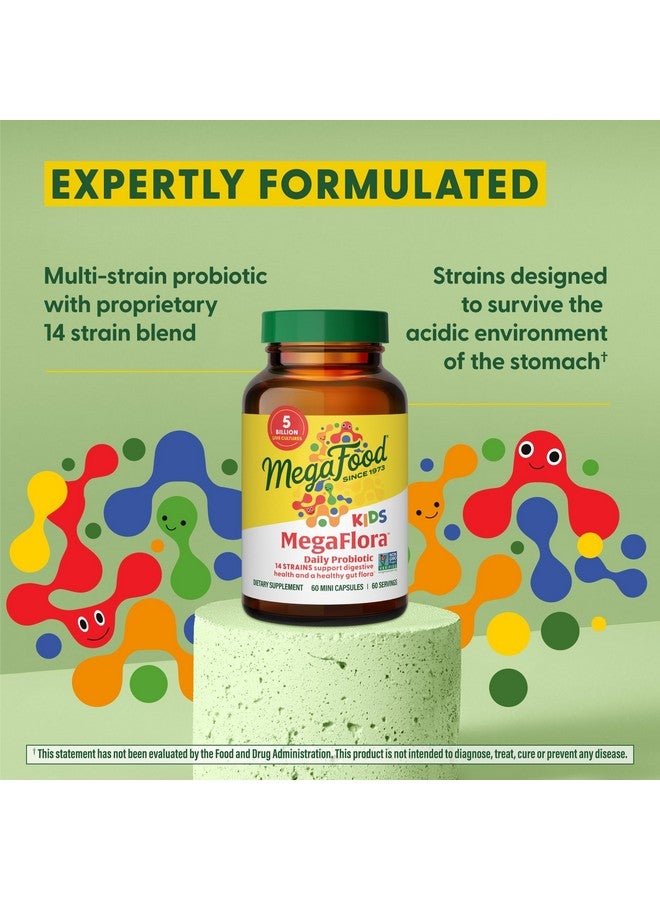 MegaFood MegaFlora Probiotics for Kids - Probiotics for Digestive Health - 5 Billion CFUs - Non-GMO, Vegetarian, Made Without 9 Food Allergens - 60 Mini Capsules (60 Servings) - Image 4