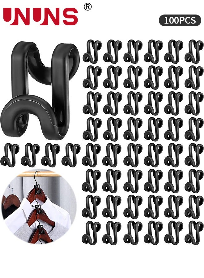 UNUNS Space-Saving Clothes Hanger Hooks,100 Pack Heavy Duty Cascading Clothes Hanger Hooks,Cascade Hangers To Create Up To 5X More Closet Space For Clothes - Image 1