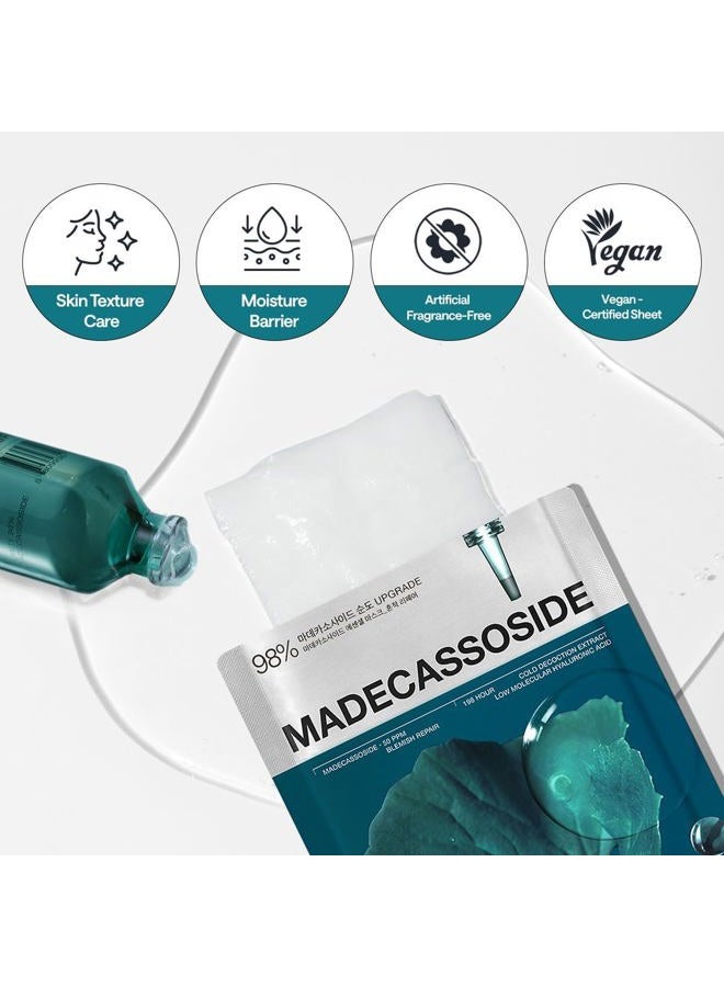 MEDIHEAL Madecassoside Essential Sheet Mask Blemish Repair I 10 Sheets | 98% Purity Madecassoside & Hyaluronic Acid | Enhancing Moisture Barrier & Skin Texture Care - Image 5
