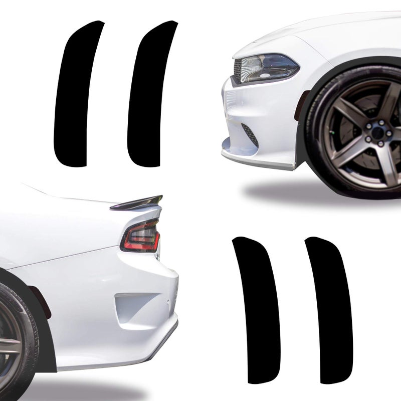 NDRUSH Blackout Side Marker Lights Vinyl Tint Film Precut Overlay Front Rear Sidemarker Wrap Cover Compatible with Dodge Charger 2015 2016 2017 2018 2019 2020 2021