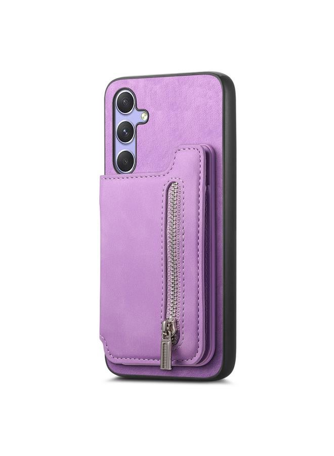 اس-توب جراب خلفي لهاتف Samsung Galaxy M34 / F34 5G Retro MagSafe محفظة بسحاب وحقيبة بطاقات - Image 2