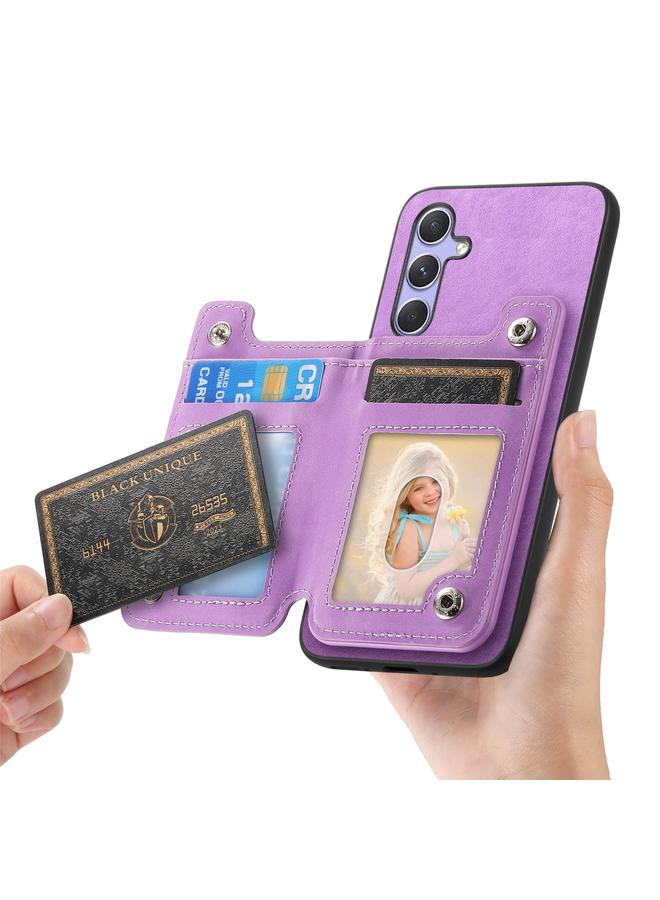 اس-توب جراب خلفي لهاتف Samsung Galaxy M34 / F34 5G Retro MagSafe محفظة بسحاب وحقيبة بطاقات - Image 4