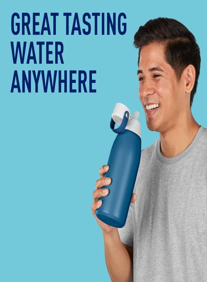 Brita Stainless Steel Premium Filtering Water Bottle, BPA-Free, Reusable, Insulated, Replaces 300 Plastic Water Bottles, Filter Lasts 2 Months or 40 Gallons, Includes 1 Filter, Marina - 32 oz - Image 5
