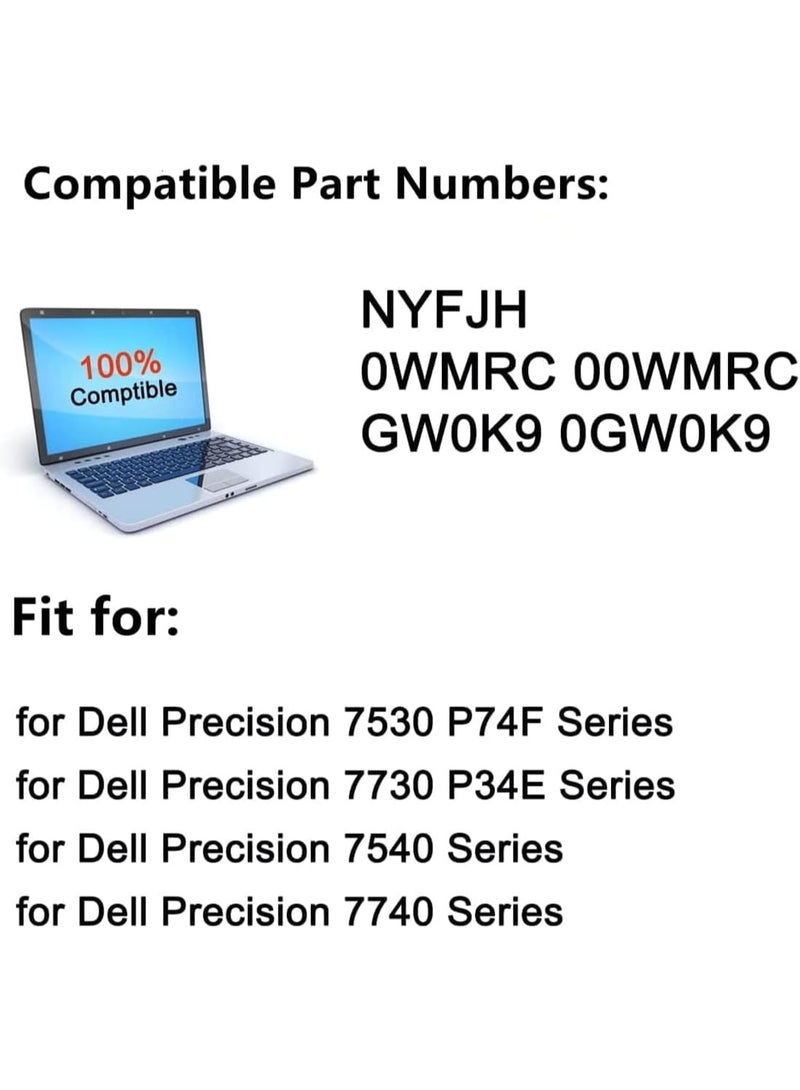 Terabyte بطارية بديلة NYFJH لسلسلة Dell 7530 7730 7540 7740 0WNRC 00WNRC GW0K9 0GW0K9 11.4V 97Wh 6 خلايا - Image 3