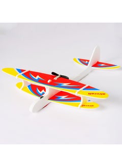 USB Charging Electric Hand Throwing Foam Aircraft Children's Assembled Biplane Glider Boys Outdoor Model Plays Source-Color:Wright Double Wing No. 2 (with Lights)-Specifications:One Pack