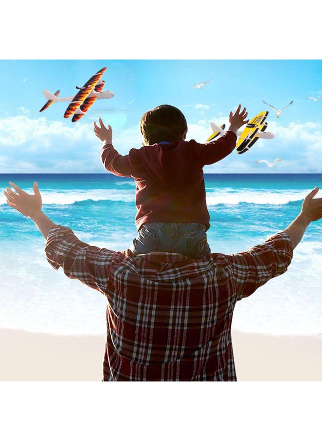 Generic - USB Charging Electric Hand Throwing Foam Aircraft Children's Assembled Biplane Glider Boys Outdoor Model Plays Source-Color:Wright Double Wing No. 2 (with Lights)-Specifications:One Pack - Image 1
