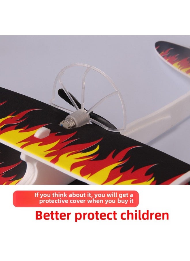 Generic - USB Charging Electric Hand Throwing Foam Aircraft Children's Assembled Biplane Glider Boys Outdoor Model Plays Source-Color:Wright Double Wing No. 2 (with Lights)-Specifications:One Pack - Image 1