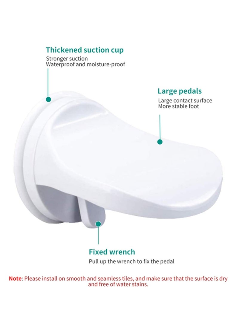 KASTWAVE Shower Foot Rest, Plastic Bathroom Shower Shaving Legs Aid Saving Shower Step Suction Cup Step Suction Mount for Home Hotel Bathroom Toilet Use  - Image 2