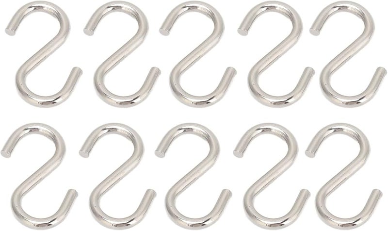 خطافات معدنية ثقيلة على شكل حرف S، 10 قطع للمطبخ والحمام والمرآب وورشة العمل، المقاس S212 002 - Image 2