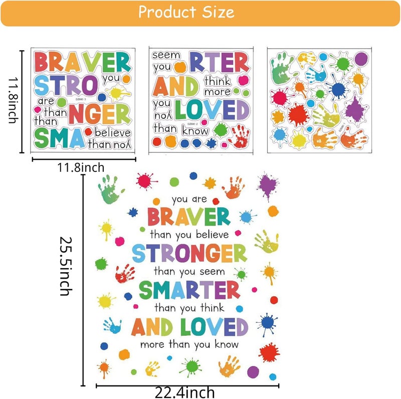 ARS Inspirational Quotes Wall Decals Colorfu Peel and Stick Wall Wallpaper,Motivational Wall Stickers Positive Saying Wall Art & Murals for Nursery Kids Room Preschool Playroom Classroom Decor - Image 3