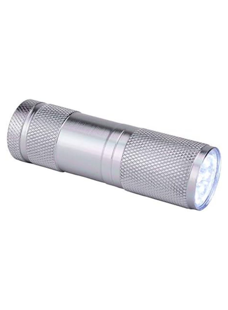 UV Flashlight, Black Light UV Torch, 9 LED 395nm UV Light, Blacklight Detector for Pet Urine, Stain, Bed Bugs, Scorpion and More, Ultraviolet Flashlight Mini (SILVER)