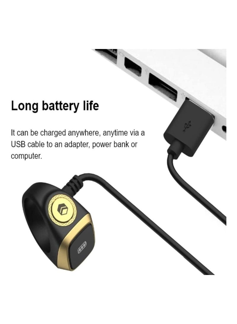 IQibla Zikr lite Smart Tasbih Tally Counter Ring Zikr Digital Tasbih 5 Prayer Time Reminder Bluetooth Pink 20mm - Image 5