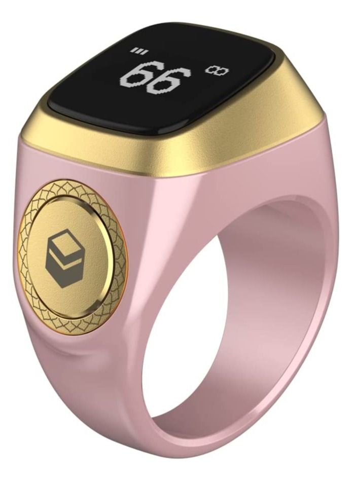 IQibla Zikr lite Smart Tasbih Tally Counter Ring Zikr Digital Tasbih 5 Prayer Time Reminder Bluetooth Pink 20mm - Image 2