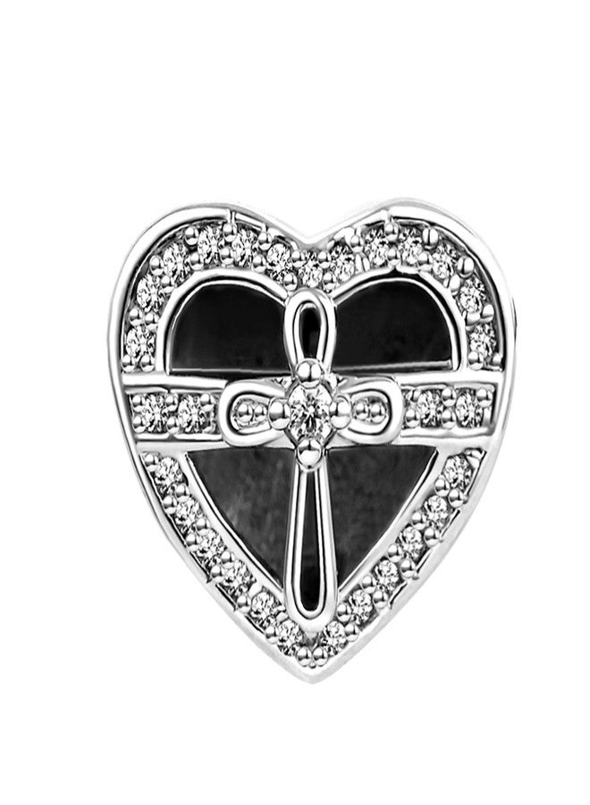 TGLS Cross Religious With God All Things are Possible Heart Bible Quotes Charms Crystal Bead Compatible with Pandora Charms Bracelets - Image 3