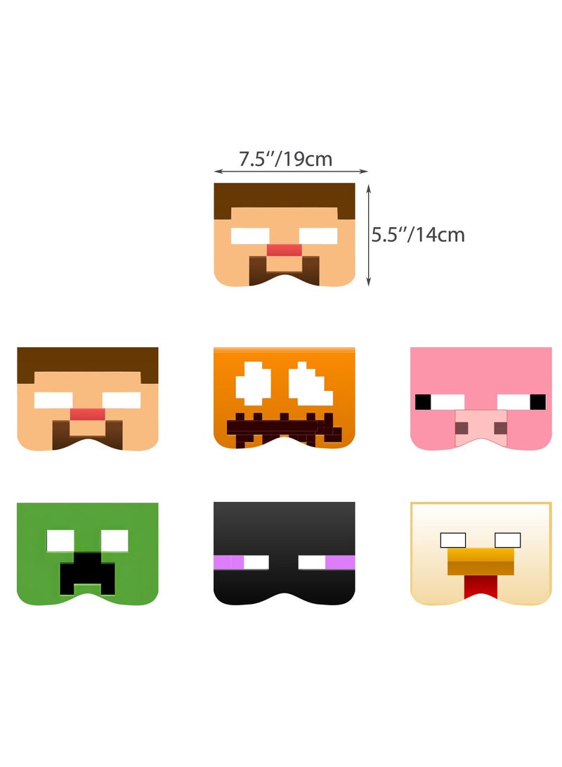 general 12PCS Minecraft Party Half-Face Masks - Pixelated Character Cosplay Props for Photo Booth Halloween & Costume Party - Image 2