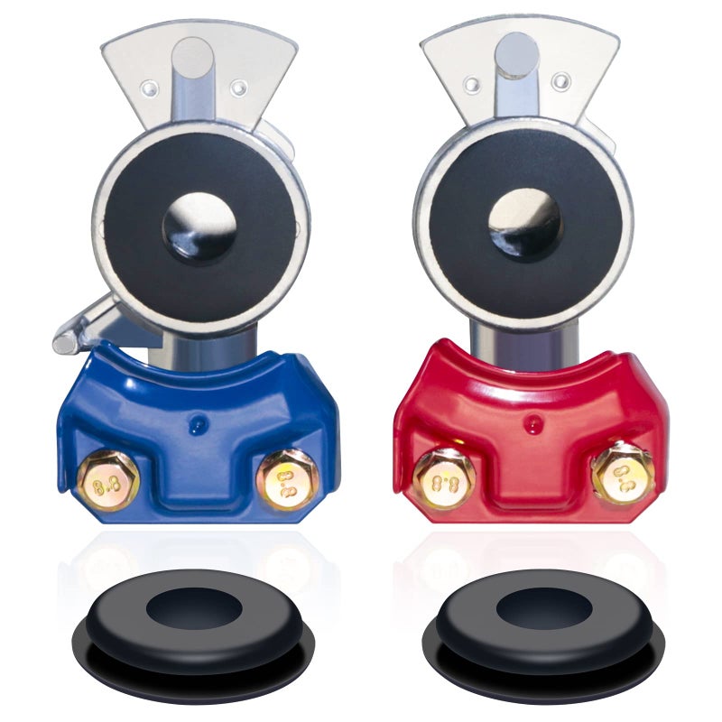 boeray Aluminum Emergency Gladhand Universal Glad Hands Air Hose Brake Coupling Service Handshake Set for Truck Semi Trailer RVs 1pcs Red 1pcs Blue