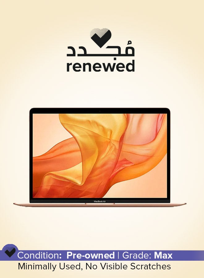 ابل  مجدد - لابتوب ماك بوك إير (2020) بشاشة 13.3 بوصة، معالج إنتل كور i5/الجيل التاسع/ذاكرة 8 جيجابايت/قرص صلب SSD بسعة 512 جيجابايت/رسومات مدمجة 1.5 جيجابايت باللون الذهبي الإنجليزي - Image 1