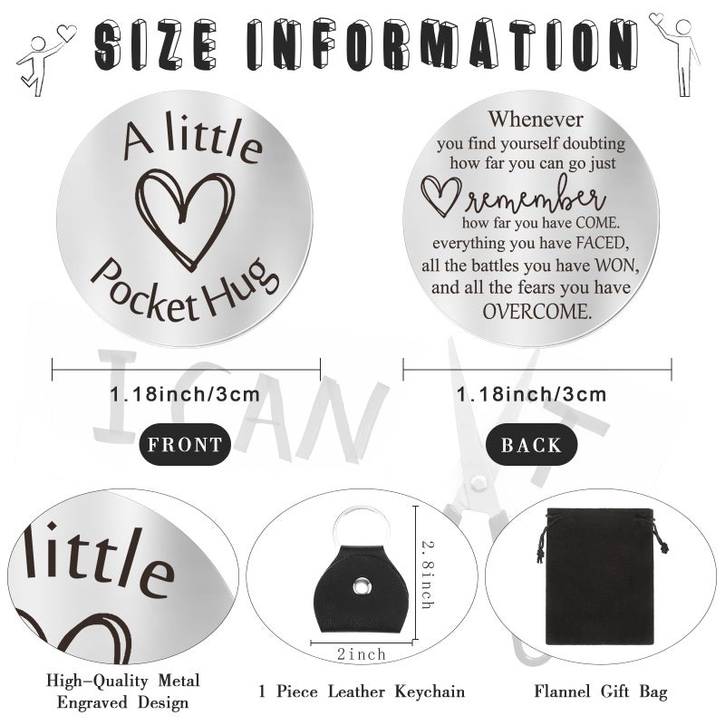 Sureio Pocket Hug Token Gift Long Distance Relationship Keepsake Inspirational Gift Keychain Christmas(Sobriety) - Image 2