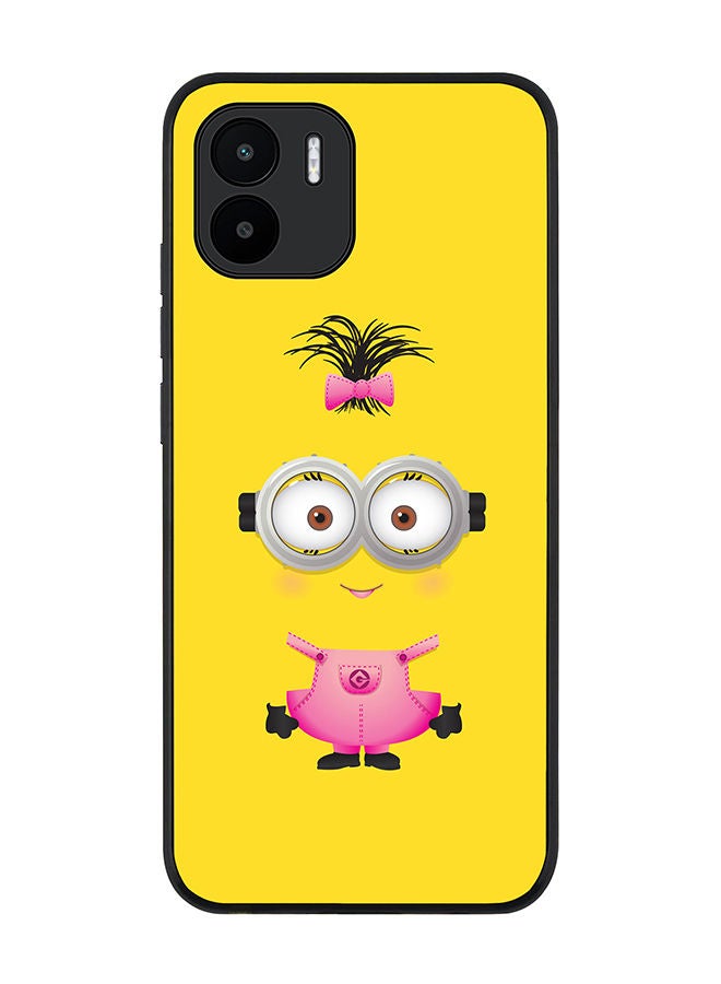 Stylizedd حافظة حواف سوداء متينة لهاتف Xiaomi Redmi A2 / Xiaomi Redmi A1 - حافظة مرنة رقيقة من مطاط TPU - مينيون أنثوي 2 - Image 1