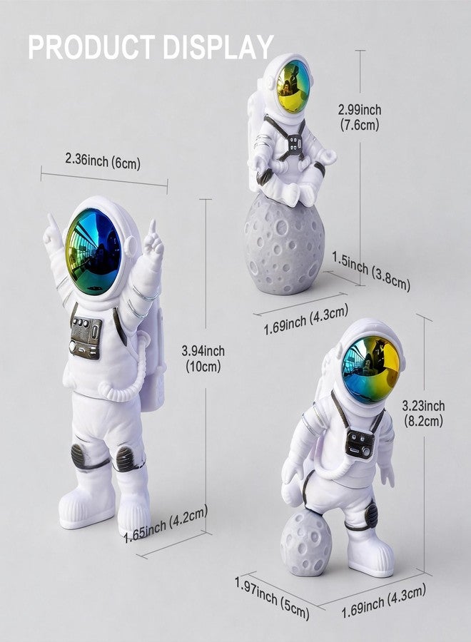 Agniphant 3 Piece Astronaut Figurine - Miniature Toys & Action Figure for Room Decor. Home Decoration Items for Living Room, Car Dashboard Decoration Items, Office Decor Items showpieces and birthday gift - Image 3