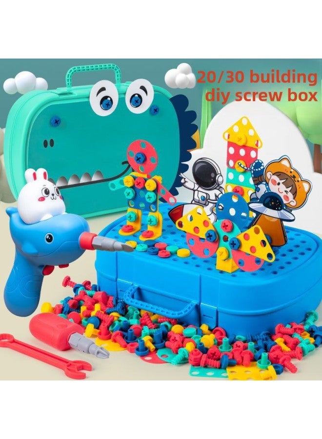 Shake The Sound Of The Same Children's Screw Pin Disassembly Toolbox Toy Electric Drill DIY Assembly Boy Cross-border-color:Thickened [astronaut] Tool Box Style 224-piece Set [Chinese E-commerce Box]  - Image 3