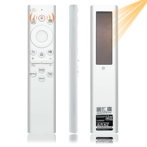 Bxmgr BN5901391A TM2281E Fit for Samsung TV Remote Compatible with Samsung Frame TV Remote 20212024 Neo LED Smart 4K Ultra HD TV with Bluetooth Rechargeable Solar Cell 4 Shortcut Buttons White - Image 1