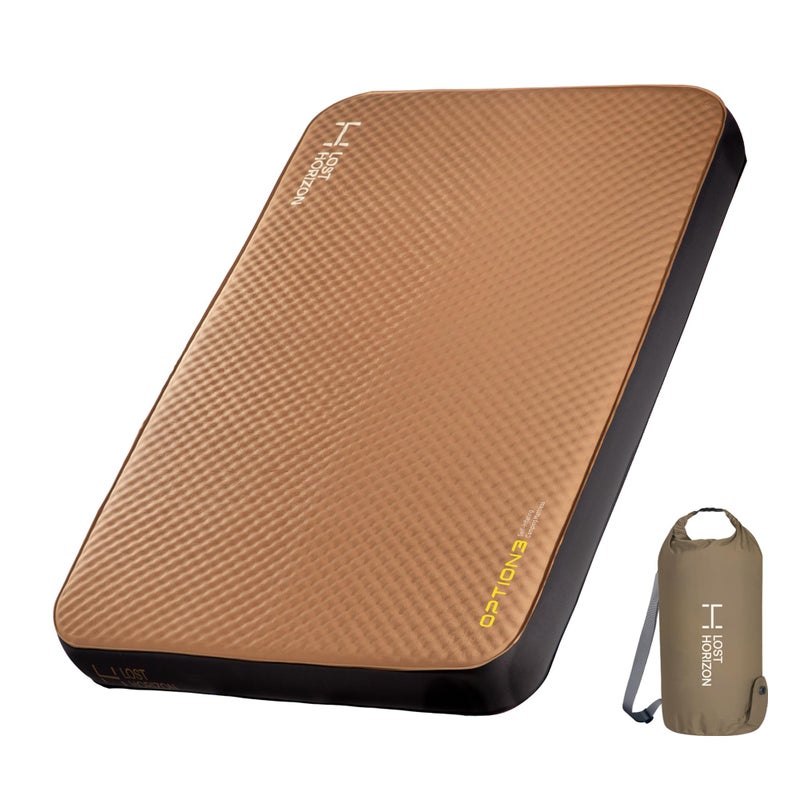 LOSTHORIZON Air  Foam Camping Mattress SelfInflating Sleeping Pad 45 Thick with Air Pump Queen