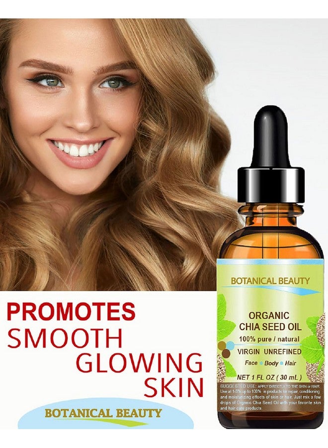 Botanical Beauty Organic Chia Seed Oil 100% Pure Natural Virgin Unrefined Coldpressed Carrier Oil 0.33 Fl Oz 10 Ml For Face Skin Body Hair Lip Nails. Rich In Vitamin E By Botanical Beauty - Image 3
