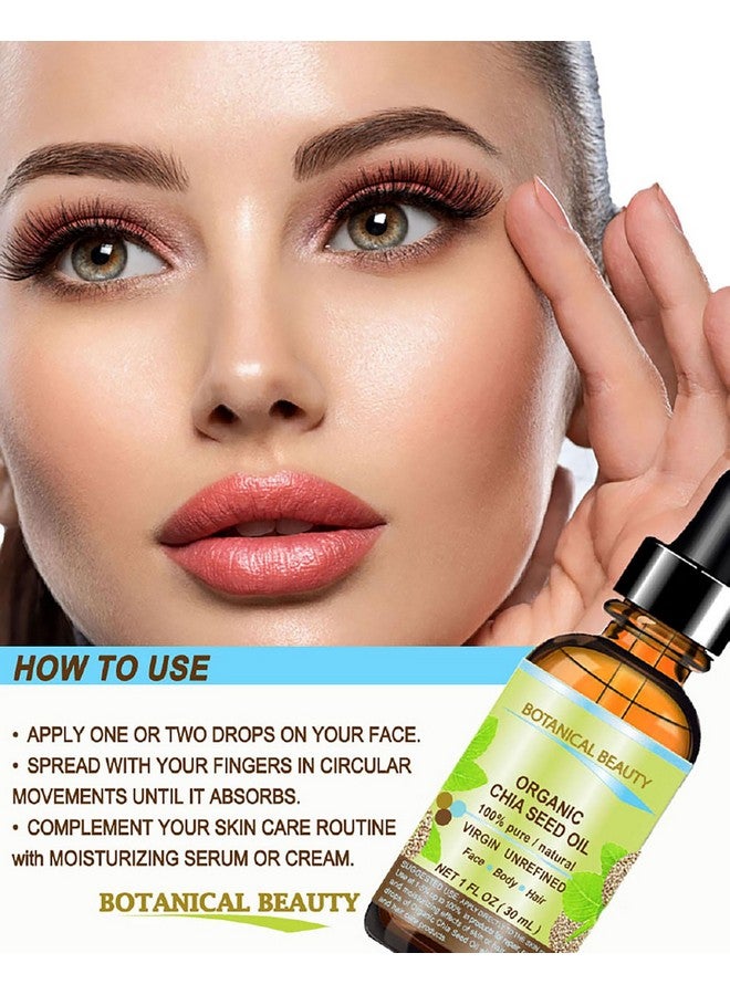 Botanical Beauty Organic Chia Seed Oil 100% Pure Natural Virgin Unrefined Coldpressed Carrier Oil 0.33 Fl Oz 10 Ml For Face Skin Body Hair Lip Nails. Rich In Vitamin E By Botanical Beauty - Image 4