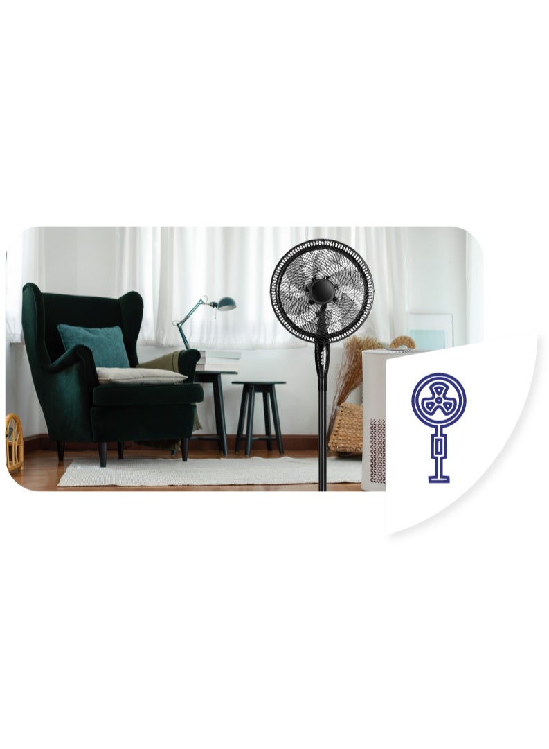 يونيون إير مروحة ستاند يونيون اير، 18 بوصة، اسود - USF19BMHDS - Image 2