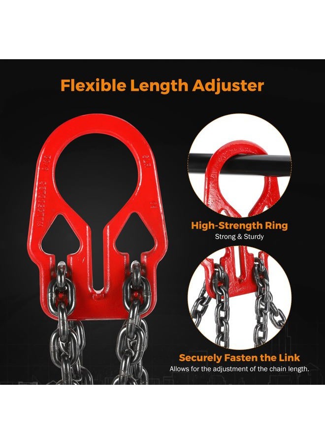 BEAMNOVA Lifting Chains with Adjuster Hooks, 3/8 Inch x 10 Ft, 7100lbs / 3.22 Tons, Chain Slings for Engine Hoist 2 Legs Industrial Grab Hook Heavy Duty - Image 4