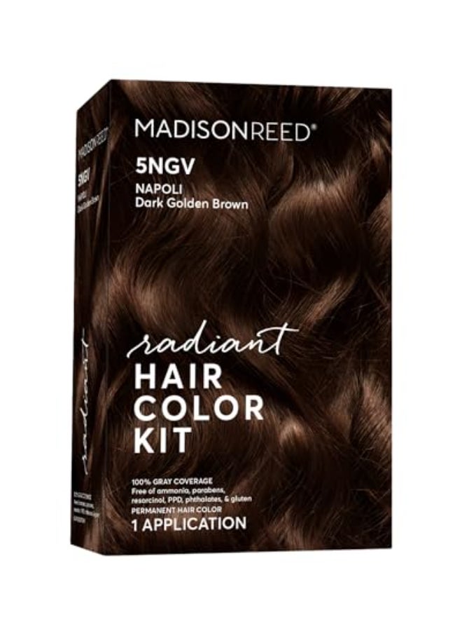 Madison Reed Radiant Hair Color Kit 5NGV Dark Golden Brown with Warm Tones Napoli Brown Dimensional Gray Hair Blending Permanent Hair Dye PPDFree AmmoniaFree 1 Pack - Image 1