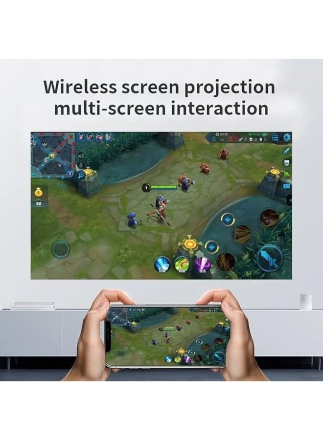 أوميو Umiio Q1 Portable Laser Video Projector with 1920x1080 Full HD Resolution, Android OS, Dual 2.4G/5G WiFi, Bluetooth, Trapezoid Correction, 0.8-5M Projection, Ideal for Home Theater, Gaming & Office Use – Includes Tripod – Black - Image 2