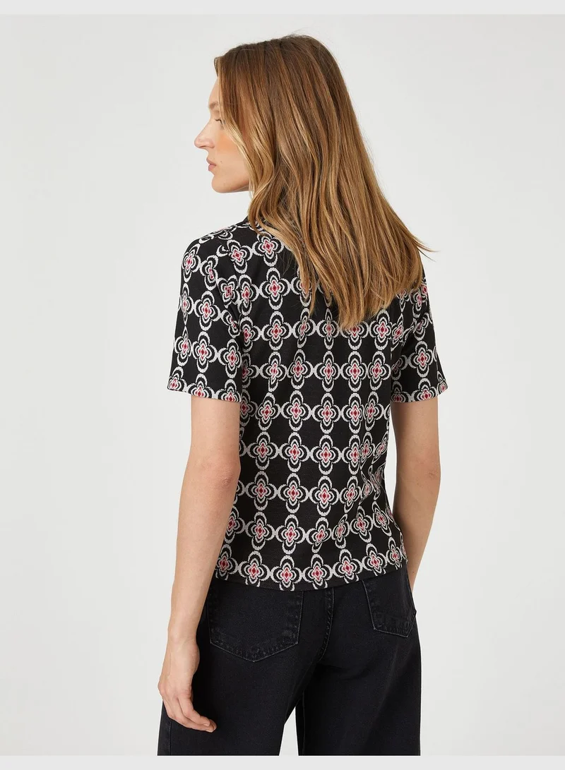 كوتون تي شيرت بولو بأكمام قصيرة