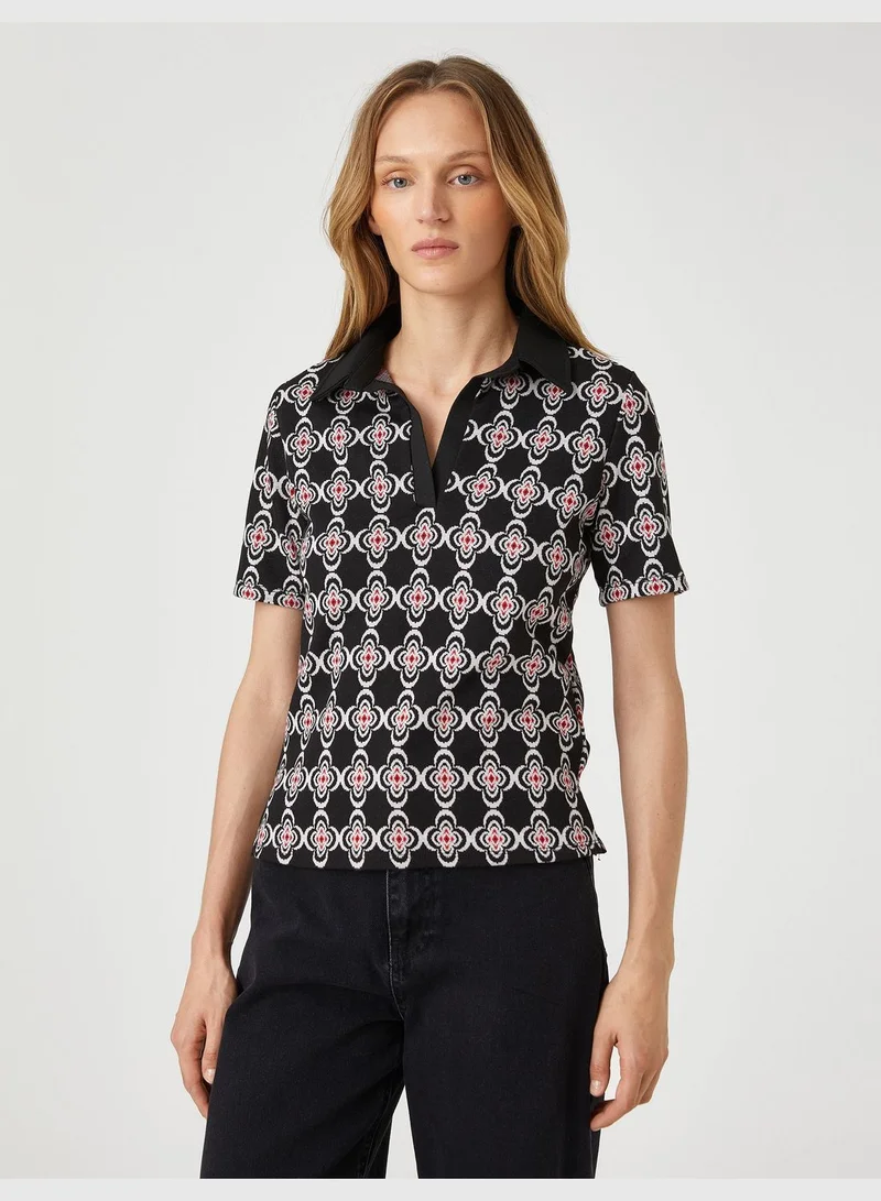 كوتون تي شيرت بولو بأكمام قصيرة