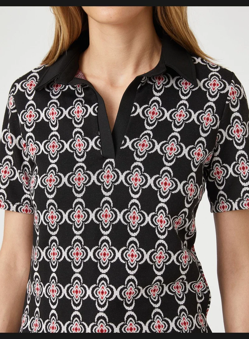 كوتون تي شيرت بولو بأكمام قصيرة