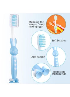 Patelai Patelai 12 Pcs Toddler Toothbrush for Age 2 and Above Kids Children Manual Toothbrush Set Soft Contoured Bristles Boys and Girls Cute Colorful Toothbrush with Suction Cup for Storage  - Image 3