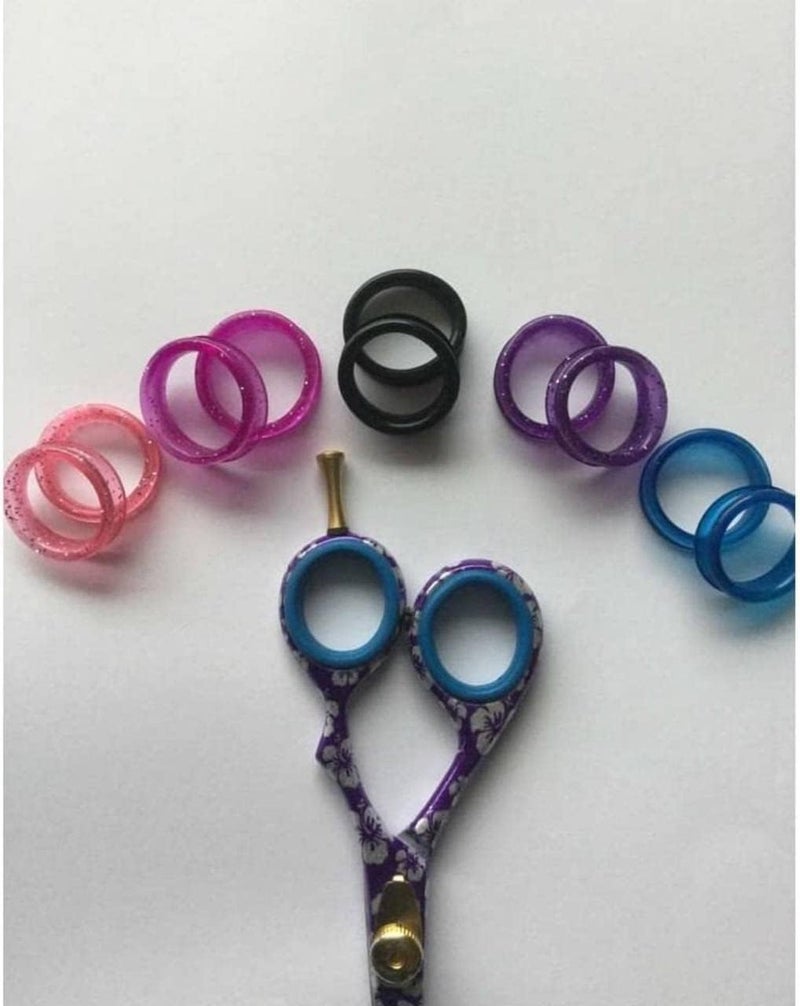 WYZBEN 10X Barber Hair Shears Scissors Finger Rings Grips Inserts 5 sets SIZE SMALL